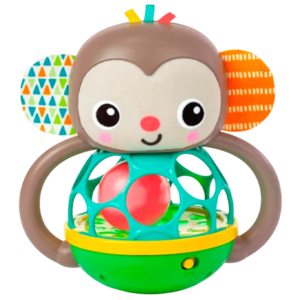 Jucărie senzorială Bright Starts Grab & Giggle Monkey 16779 0.6+ / Brown photo 1