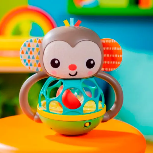 Jucărie senzorială Bright Starts Grab & Giggle Monkey 16779 0.6+ / Brown photo 5