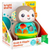 Jucărie senzorială Bright Starts Grab & Giggle Monkey 16779 0.6+ / Brown photo 5