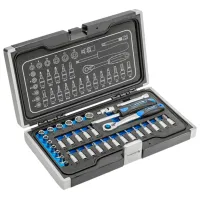 Set chei tubulare cu clichet Hoegert HT1R464 Cantitatea în set: 34 buc.