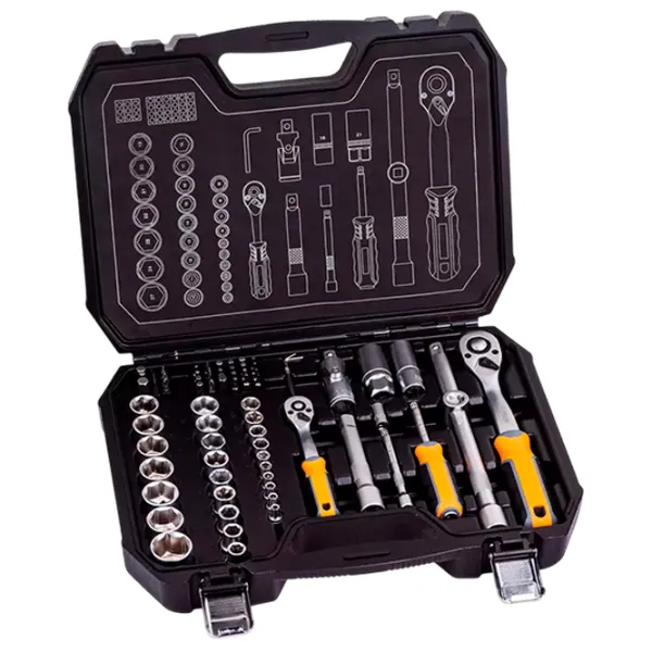 Set chei tubulare cu clichet Hoteche 203001 Cantitatea în set: 73 buc. photo 1