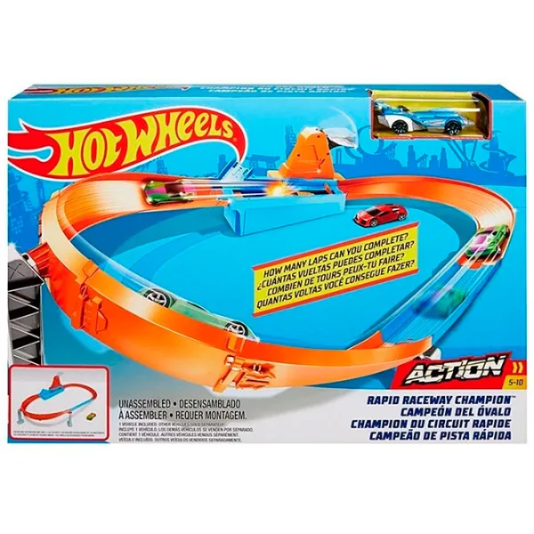 Pistă auto Mattel Rapid Raceway Champion Action Speed Boost Oval Track GJM75  / / Multicolor photo 6