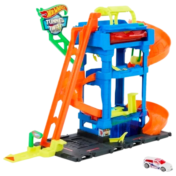 Pistă auto Hot Wheels City Tunnel Twist Car Wash & Color Shifters Vehicle HTN80  / / Multicolor photo 1