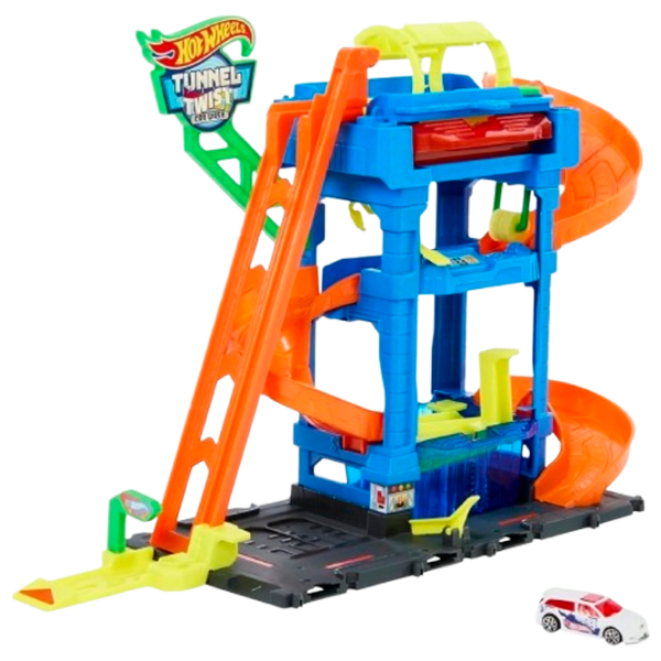 Pistă auto Hot Wheels City Tunnel Twist Car Wash & Color Shifters Vehicle HTN80  / / Multicolor photo 1