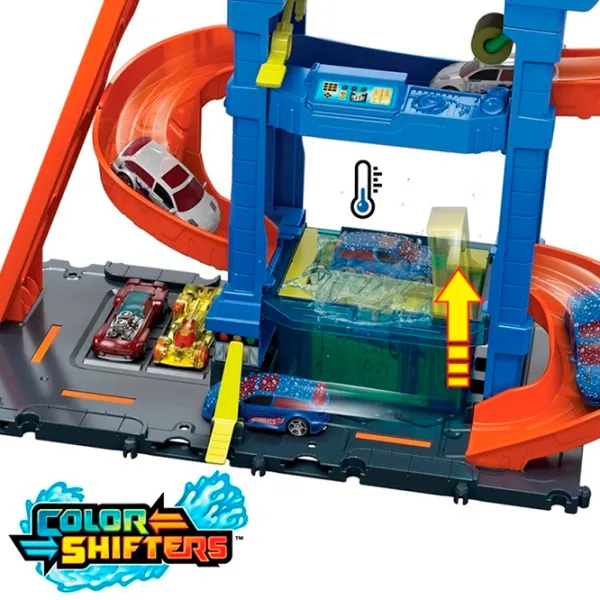 Pistă auto Hot Wheels City Tunnel Twist Car Wash & Color Shifters Vehicle HTN80  / / Multicolor photo 4