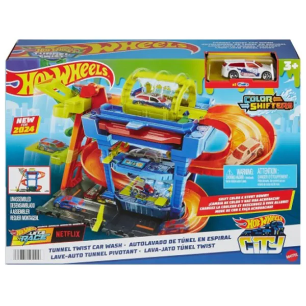 Pistă auto Hot Wheels City Tunnel Twist Car Wash & Color Shifters Vehicle HTN80  / / Multicolor photo 8