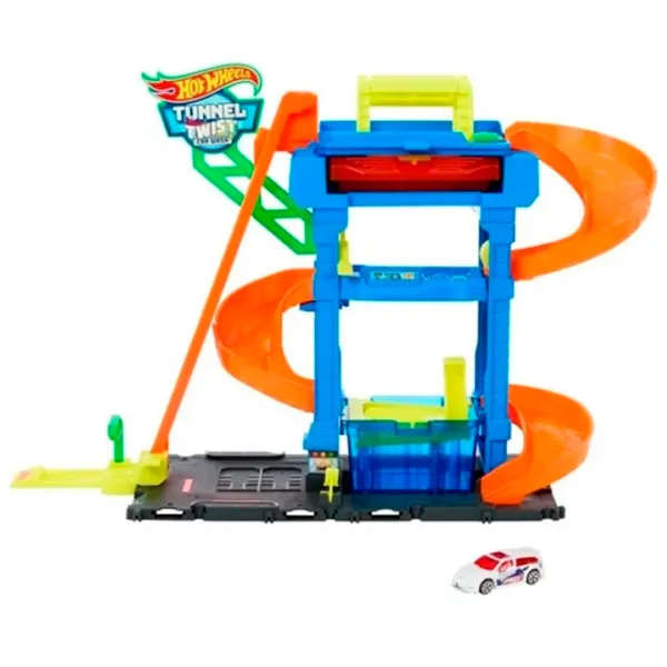 Pistă auto Hot Wheels City Tunnel Twist Car Wash & Color Shifters Vehicle HTN80  / / Multicolor photo 10