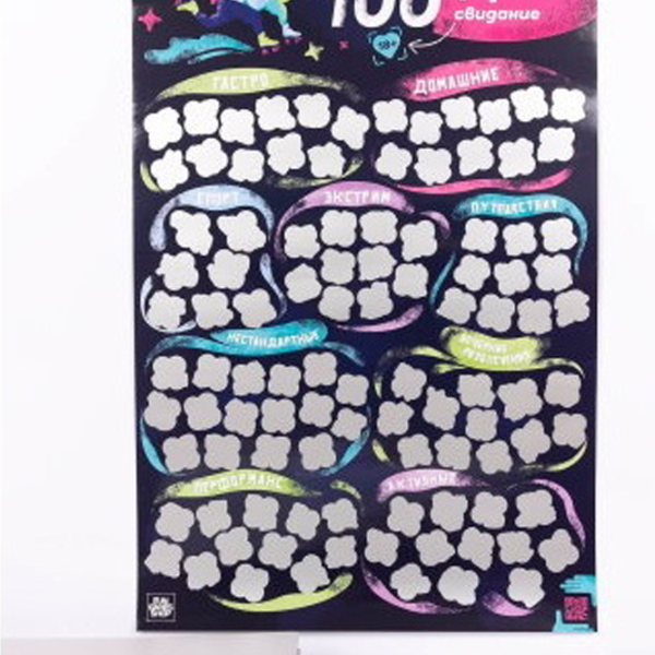 Joc de masă Fun Games 100+1 Date Scratch Poster 18+/ pentru cupluri  photo 3