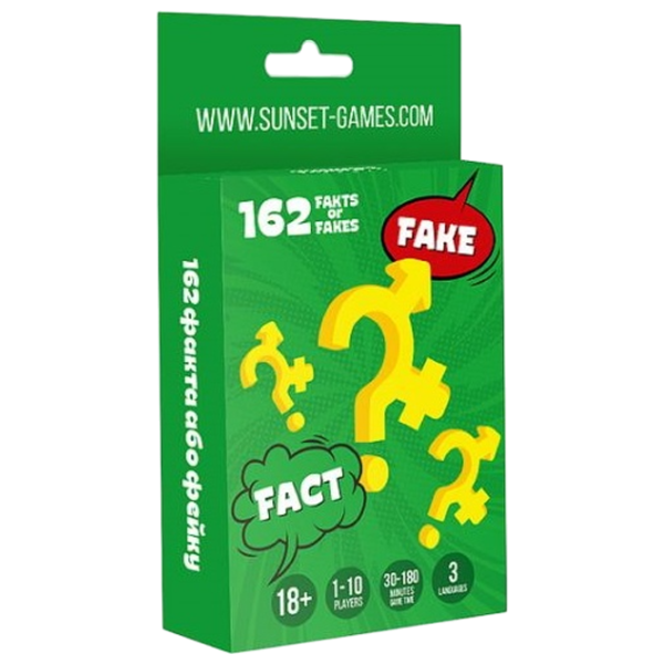 Joc de masă SunSet Fakts or Fakes 18+/ Pentru petreceri photo 1 Joc de masă SunSet Fakts or Fakes 18+/ Pentru petreceri photo 1