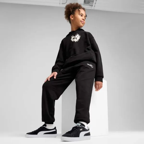 Спортивные брюки для девочек Puma Flaming Love Sweatpants Terry Черный photo 5 Спортивные брюки для девочек Puma Flaming Love Sweatpants Terry Черный photo 5