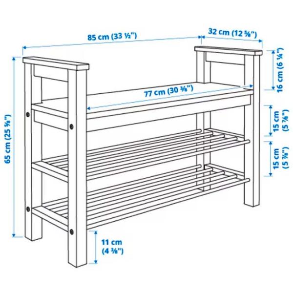 Стеллаж для обуви Ikea Hemnes 65 x 85 x 32см /White /Белый photo 6 Стеллаж для обуви Ikea Hemnes 65 x 85 x 32см /White /Белый photo 6