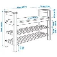 Etajeră pentru încălțăminte Ikea Hemnes 65 x 85 x 32 /White /White photo 6