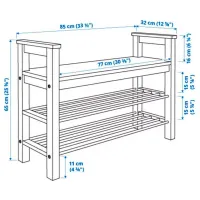 Etajeră pentru încălțăminte Ikea Hemnes 65 x 85 x 32 /Dark brown /Dark Brown photo 6