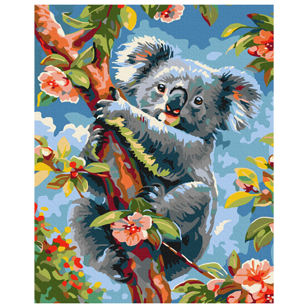Pictură pe numere BrushMe Koala în flori BS53988 50 x 40 cm / Verticală photo 1