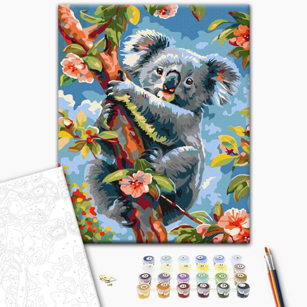 Pictură pe numere BrushMe Koala în flori BS53988 50 x 40 cm / Verticală photo 3
