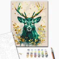 Картина по номерам BrushMe Изумрудная корона леса с красками металлик BS54121 50 x 40 см / Вертикальная photo 2