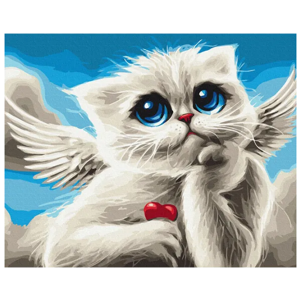 Pictură pe numere BrushMe Motan-cupidon BS53664 50 x 40 cm / Orizontală photo 1