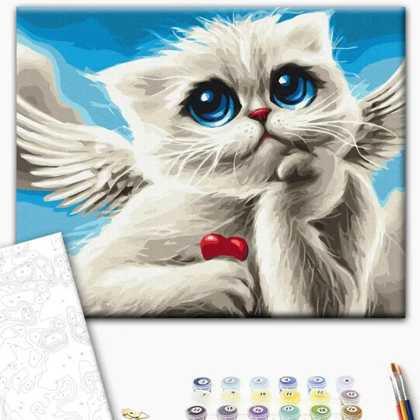 Pictură pe numere BrushMe Motan-cupidon BS53664 50 x 40 cm / Orizontală photo 3