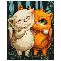 Картина по номерам BrushMe Котики Близнецы BS54086 50 x 40 см / Вертикальная