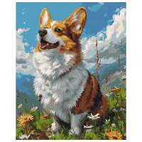 Картина по номерам BrushMe Солнечный корги BS53943 50 x 40 см / Вертикальная