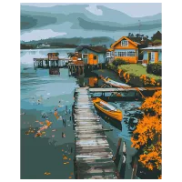 Картина по номерам BrushMe Рыбацкий городок BS53964 50 x 40 см / Вертикальная