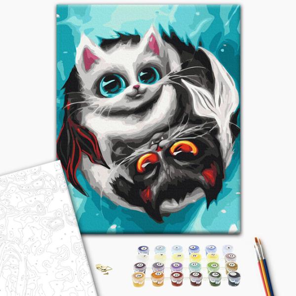 Картина по номерам BrushMe Кошки Рыбы BS53971 50 x 40 см / Вертикальная photo 2 Картина по номерам BrushMe Кошки Рыбы BS53971 50 x 40 см / Вертикальная photo 2