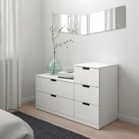Comodă Ikea Nordli 76 x 120 x 47 / MDF / Alb photo 2