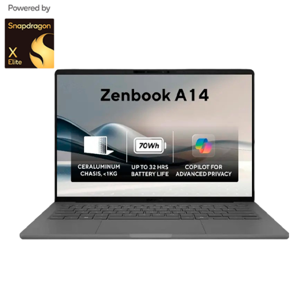 Asus ZenBook A14 OLED UX3407RA Snapdragon X Elite X Elite X1E-78-100 / 32 ГБ / 1 ТБ / VGA Встроенная / Серый photo 1