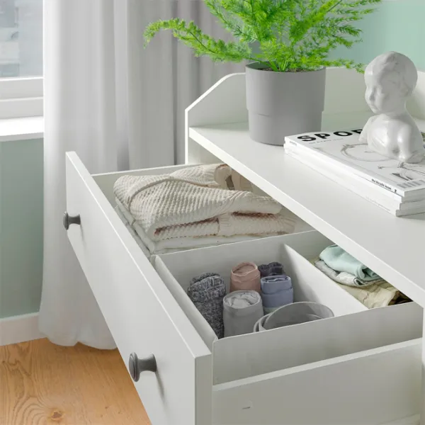 Comodă Ikea Hauga 84 x 70 x 46 / MDF / Alb photo 5 Comodă Ikea Hauga 84 x 70 x 46 / MDF / Alb photo 5