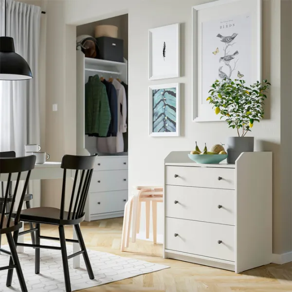 Comodă Ikea Hauga 84 x 70 x 46 / MDF / Alb photo 6 Comodă Ikea Hauga 84 x 70 x 46 / MDF / Alb photo 6