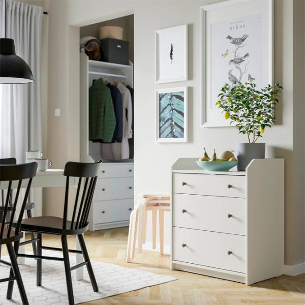 Comodă Ikea Hauga 84 x 70 x 46 / MDF / Alb photo 6 Comodă Ikea Hauga 84 x 70 x 46 / MDF / Alb photo 6