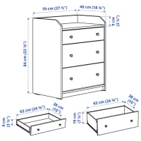 Комод Ikea Hauga 84 x 70 x 46см / МДФ / Белый photo 9