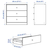 Комод Ikea Gursken 67 x 69 x 38см / МДФ / Светло бежевый photo 6