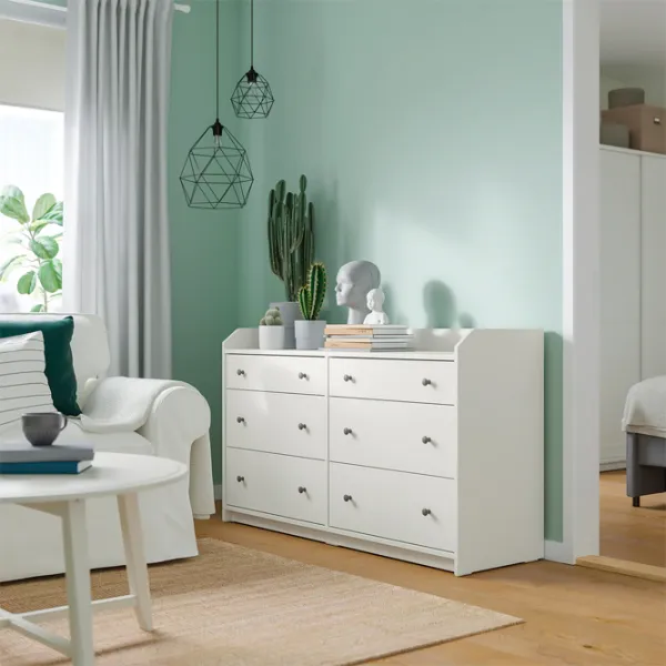 Comodă Ikea Hauga 84 x 138 x 46 / MDF / Alb photo 2 Comodă Ikea Hauga 84 x 138 x 46 / MDF / Alb photo 2