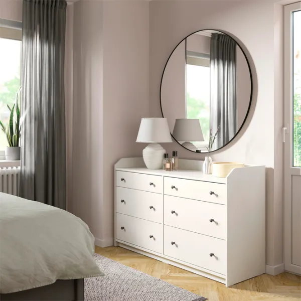 Comodă Ikea Hauga 84 x 138 x 46 / MDF / Alb photo 6 Comodă Ikea Hauga 84 x 138 x 46 / MDF / Alb photo 6