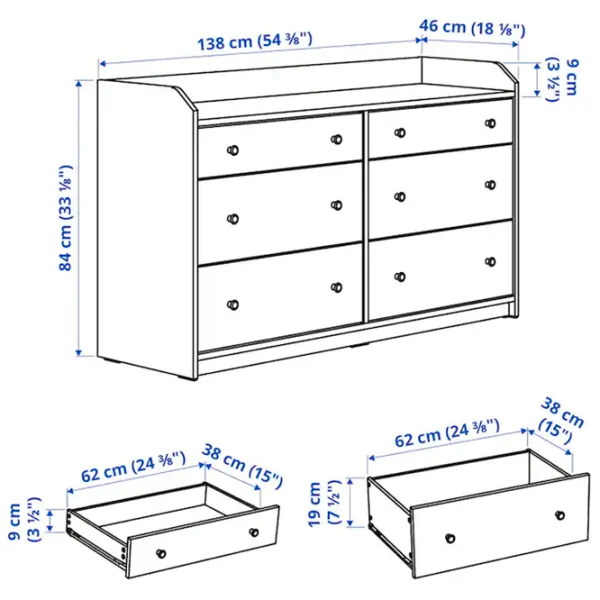 Comodă Ikea Hauga 84 x 138 x 46 / MDF / Alb photo 7 Comodă Ikea Hauga 84 x 138 x 46 / MDF / Alb photo 7