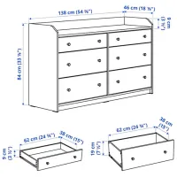 Комод Ikea Hauga 84 x 138 x 46см / МДФ / Белый photo 7