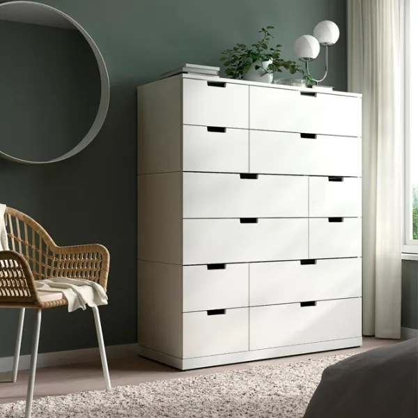 Comodă Ikea Nordli 145 x 120 x 47 / MDF / Alb photo 2