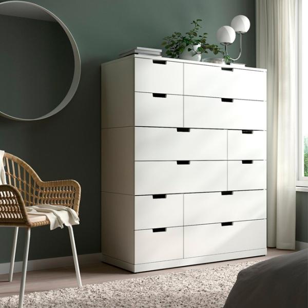 Comodă Ikea Nordli 145 x 120 x 47 / MDF / Alb photo 2