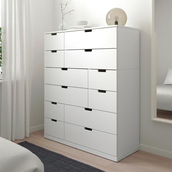 Comodă Ikea Nordli 145 x 120 x 47 / MDF / Alb photo 6