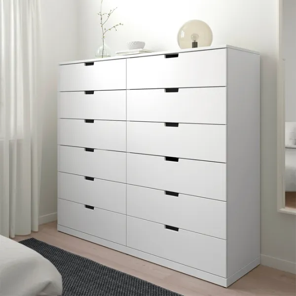 Comodă Ikea Nordli 145 x 160 x 47 / MDF / Alb photo 2