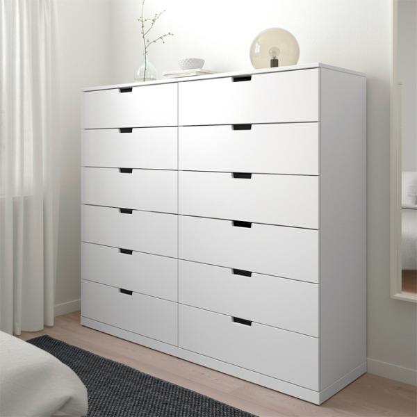 Comodă Ikea Nordli 145 x 160 x 47 / MDF / Alb photo 2