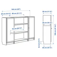 Comodă Ikea Billy/Oxberg 106 x 160 x 30 / MDF / Alb photo 2