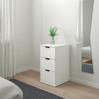 Comodă Ikea Nordli 76 x 40 x 47 / MDF / Alb photo 4