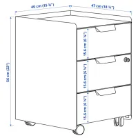 Comodă Ikea Trotten 56 x 40 x 47 / Oțel / Alb photo 2