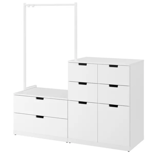Comodă Ikea Nordli 169 x 160 x 47 / MDF / Alb photo 1