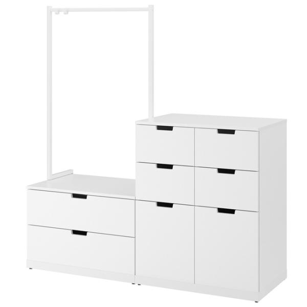 Comodă Ikea Nordli 169 x 160 x 47 / MDF / Alb photo 1
