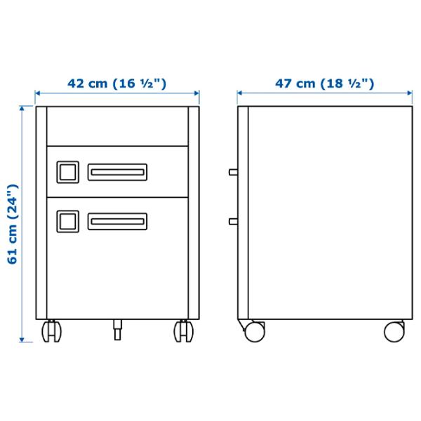 Комод Ikea Idasen 61 x 42 x 47см / Металл / Тёмно-серый photo 2