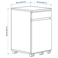 Comodă Ikea Malm 59 x 42 x 51 / MDF / Alb photo 4