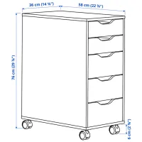 Комод Ikea Alex 76 x 36 x 58см / МДФ / Белый photo 5